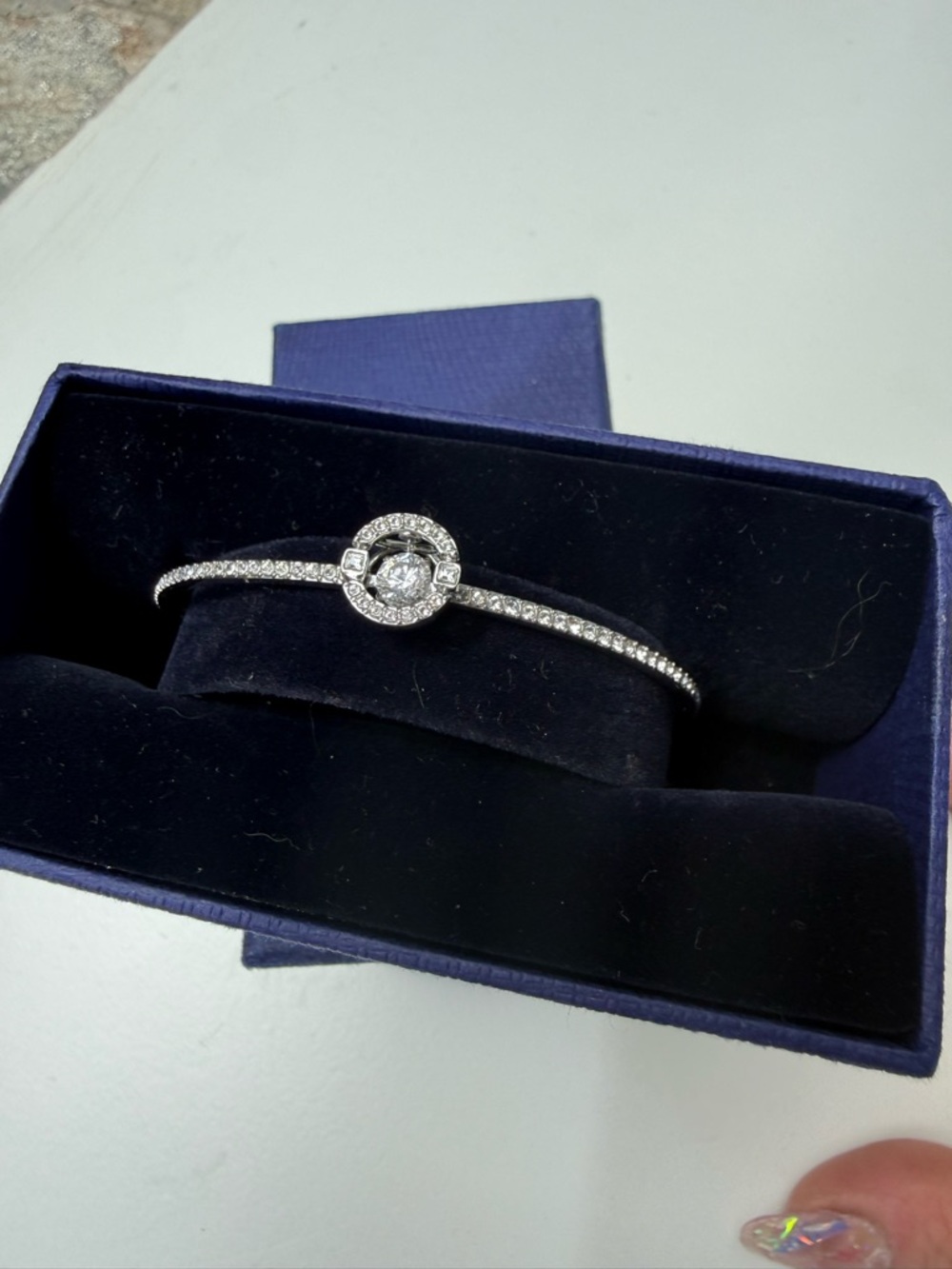 Swarovski Sparkling Dance Bangle with Rhodium Bracelet